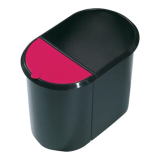 Papierkorb the double 27 x 34,8 x 44 cm (b x h x t) 29l Kunststoff Farbe: schwarz Farbe des Deckels: rot 2 Sortierfächer