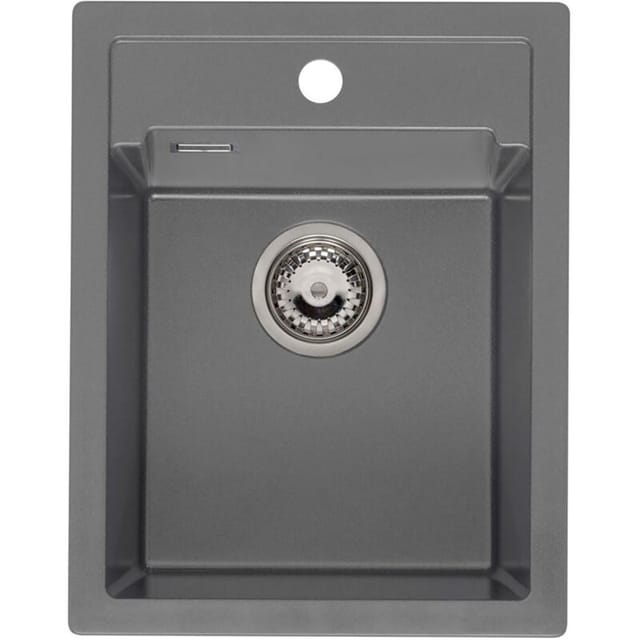 Reginox - Einbauspüle mit Frontblende Amsterdam 34- robustes Spülbecken aus Granit, grey silvery