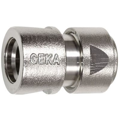 Geka - Schlauchstück 1/2' - 13mm ms Ni m. Spannmutter plus Stecksystem
