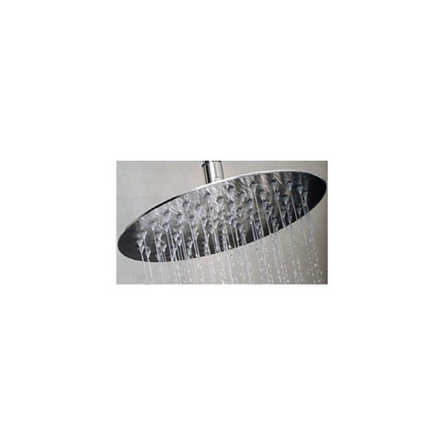 Trade Shop Traesio - Trade Shop - Schlanker Duschkopf, quadratisch, rund, 24 cm, Badezimmer, Regeneffekt, Chrom - Rund