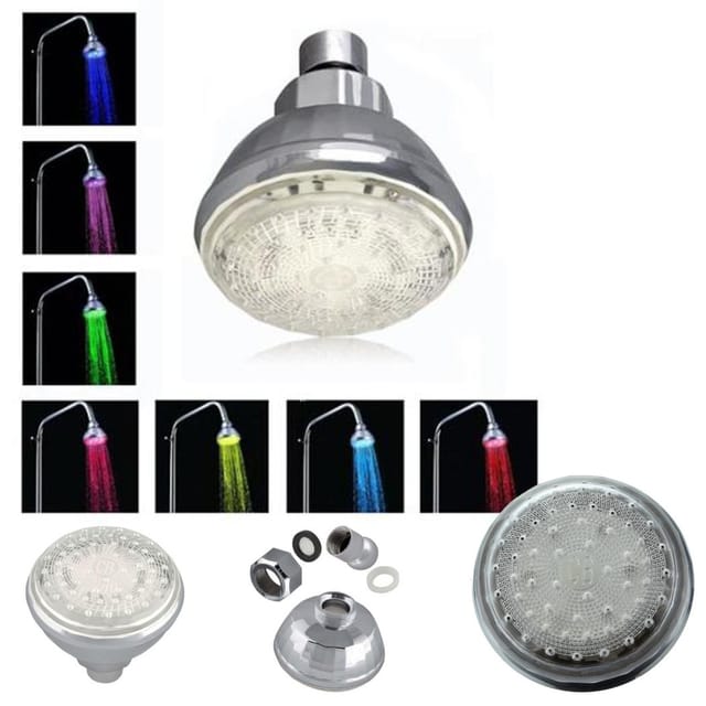 Trade Shop - DUSCHKOPF LED MISCHER MEHRFARBIG FARBEN ERSATZ DUSCHKOPF - Blau