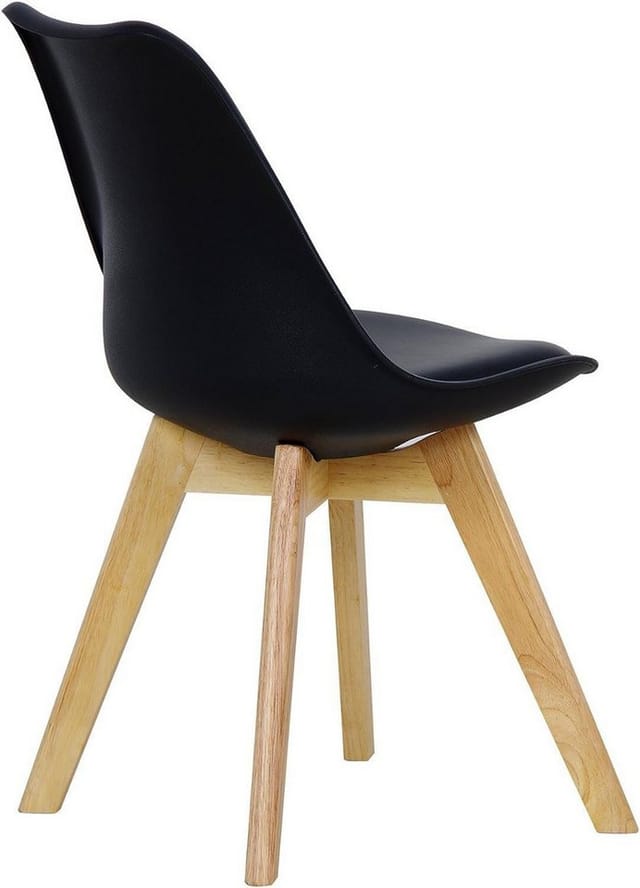 6er Set Esszimmerstühle Küchenstuhl Design Stuhl Esszimmerstuhl Kunstleder Holz, Sitzfläche aus Kunstleder Schwarz - Woltu
