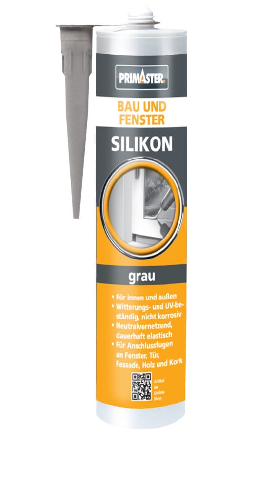 Primaster - Bau und Fenster Silikon grau 310 ml Dichtmaterialien
