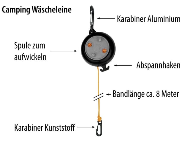 Calima Wäscheleine aufrollbar 8m