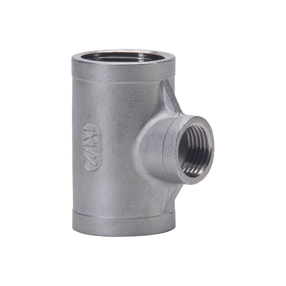 Gebo G316 T-stück 90 Grad G3f Reduziert, 1/2" X 1/4", I/i/i, Edelstahl 1.4404, Grau