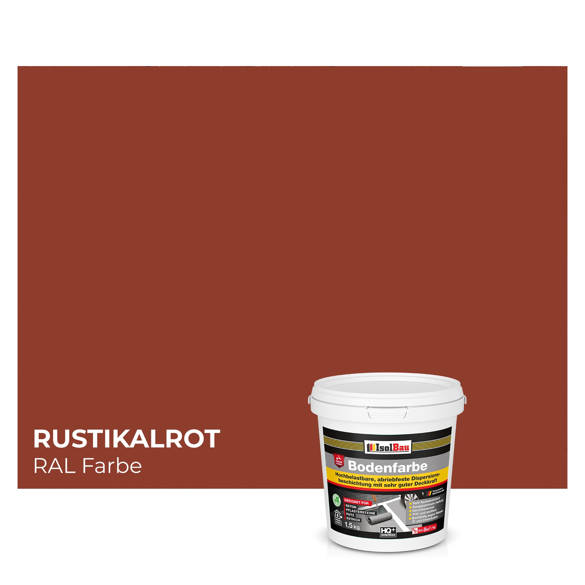 Bodenfarbe Betonfarbe Rustikalrot 1,5kg Bodenbeschichtung Fußbodenfarbe Ralfarbe