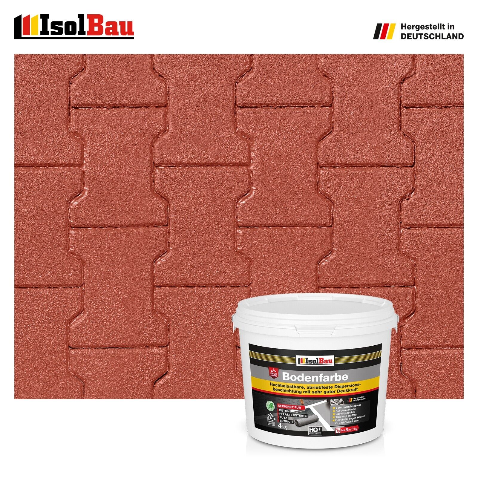 Bodenfarbe Betonfarbe Rustikalrot 4 Kg Bodenbeschichtung Fußbodenfarbe Ral Farbe