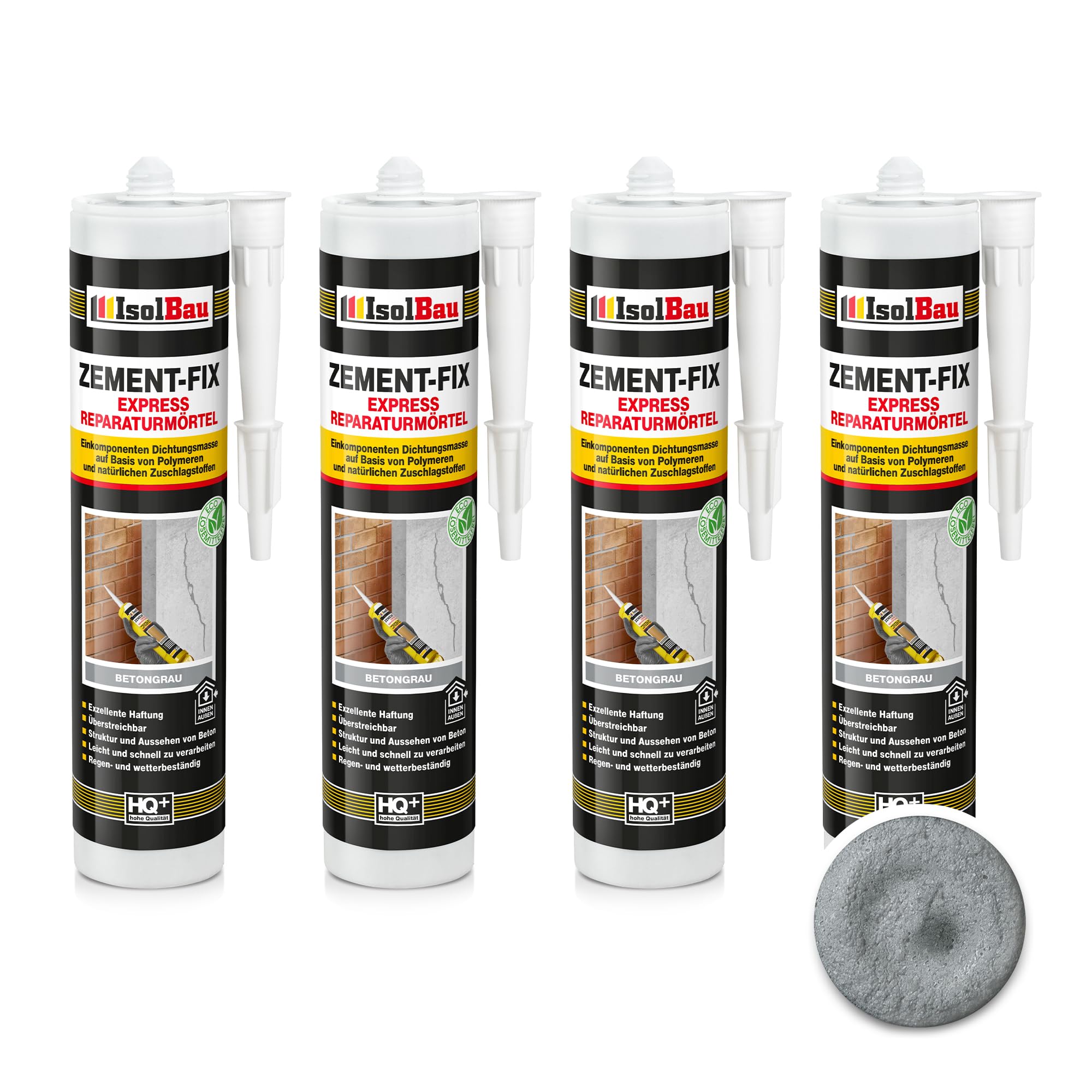 Reparaturmörtel Zement-fix 4 X 300 Ml Betongrau Fugenmörtel Express Rißacryl