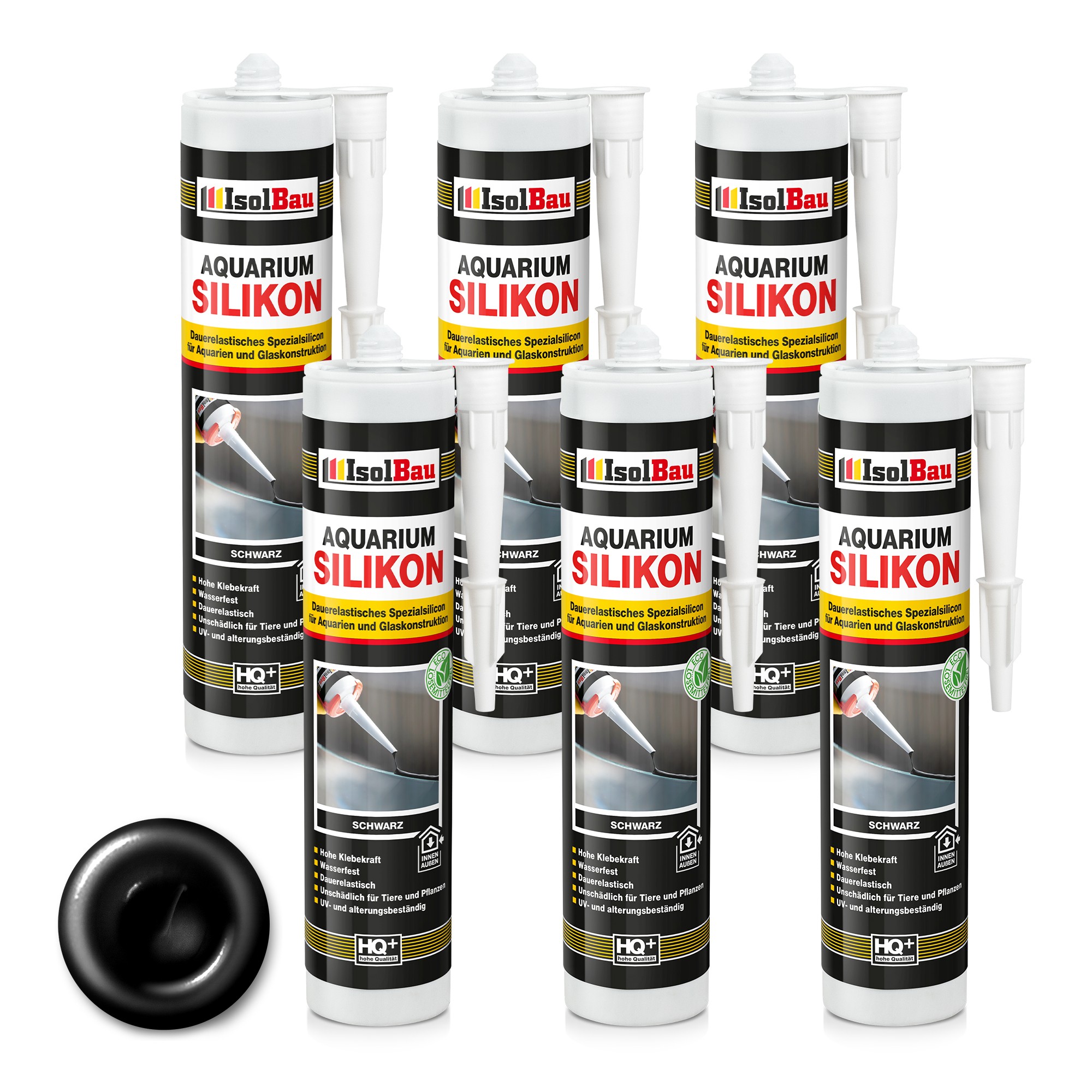 Aquarium Silikon Schwarz 6 X 300ml Glassilikon Aquarium Kleber Terrarium Glass