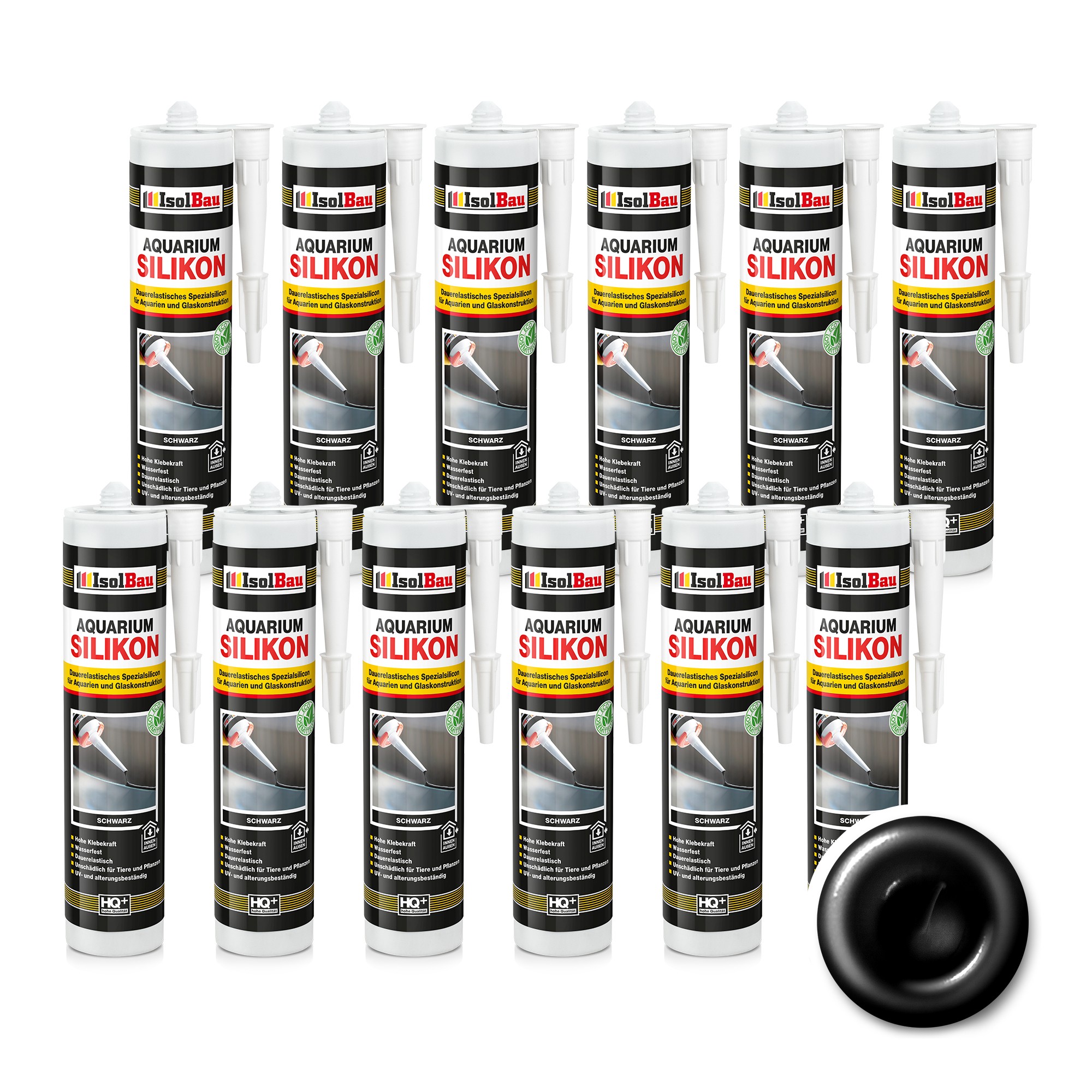 Aquarium Silikon Schwarz 12 X 300ml Glassilikon Aquarium Kleber Terrarium Glass
