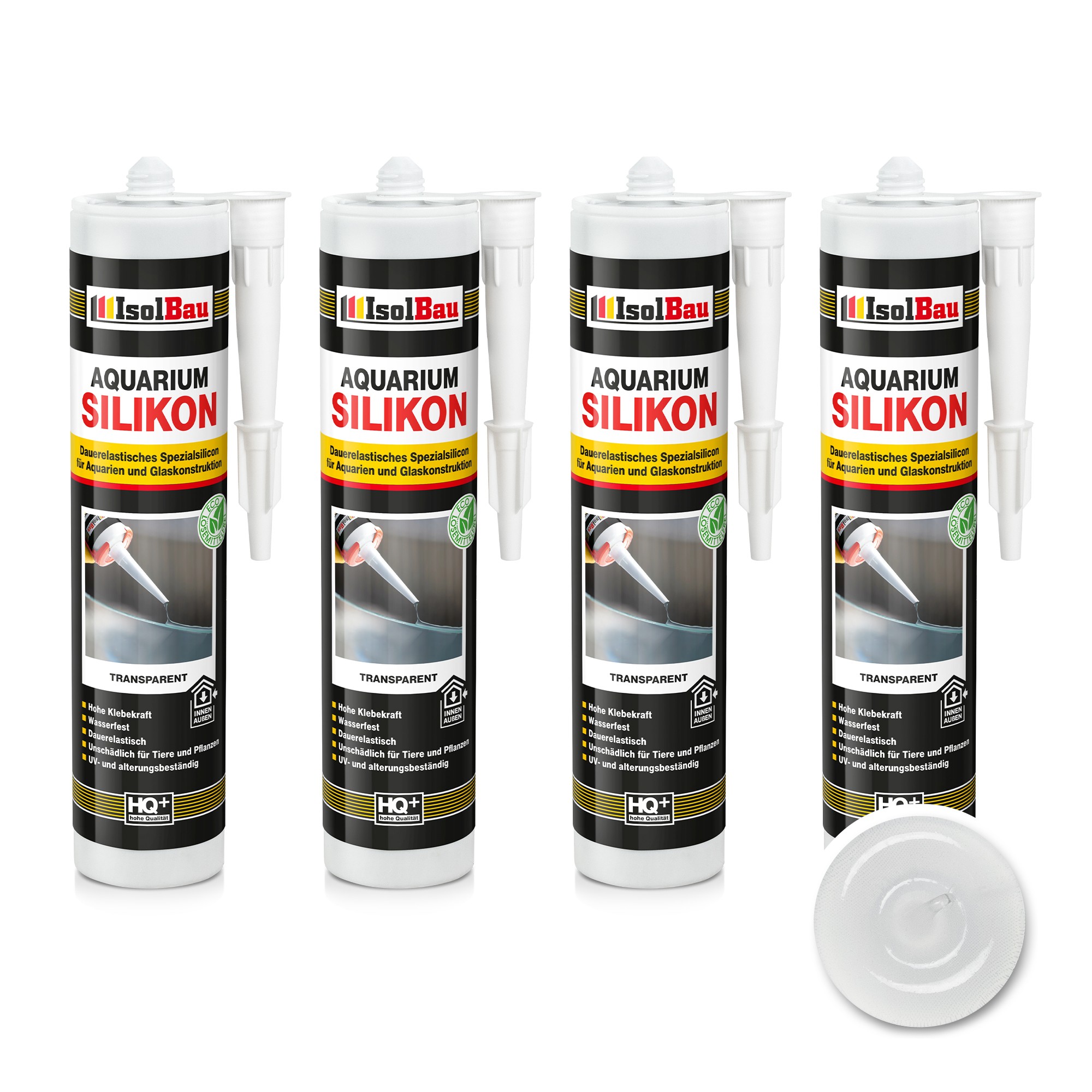 Aquarium Silikon Transparent 4 X 300ml Glassilikon Aquarium Kleber Glass