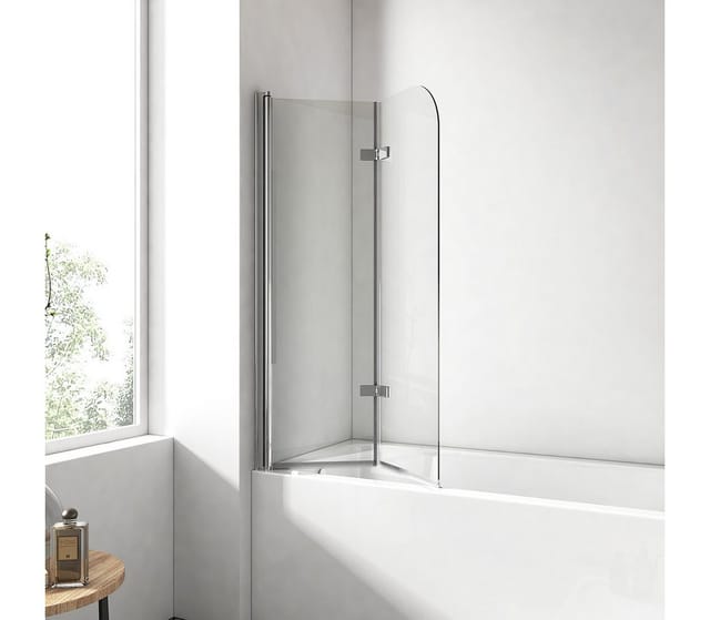 EMKE 100x140cm Duschtrennwand für Badewanne Faltwand Duschabtrennung Badewannenaufsatz NANO einfach-Reinigung Beschichtung