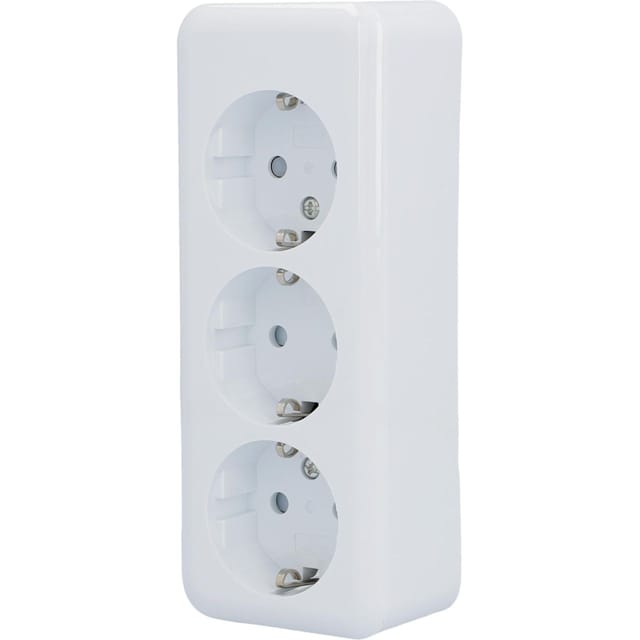Unitec - Steckdose 3-fach, Aufputz weiß, Serie Standard