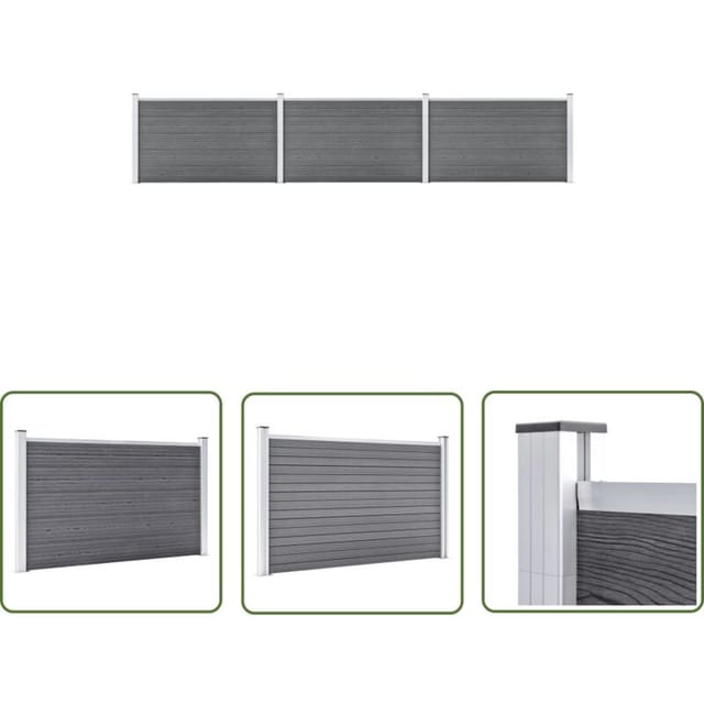 Longziming - The Living Store Gartenzaun wpc 526x106 cm Grau - Gartenzaun - wpc Zaun - Holz-Kunststoff-Komposit - Grauer Zaun - Terrasse Zaun