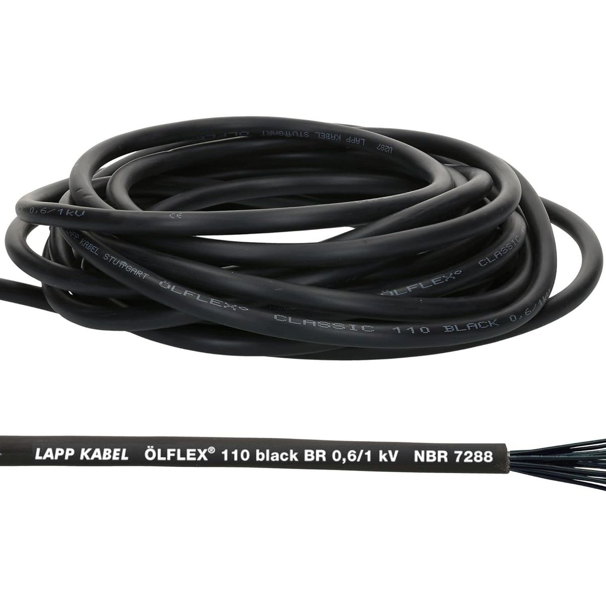 10 Meter Lapp 1120266 Ölflex Classic 110 Black 0,6/1kv Pvc Steuerleitung 2x1 Mm² Ohne Schutzleiter I Außenbereich I Flammwidrig I Kabel 2 Adrig I Anschlussleitung 2x1.0mm²