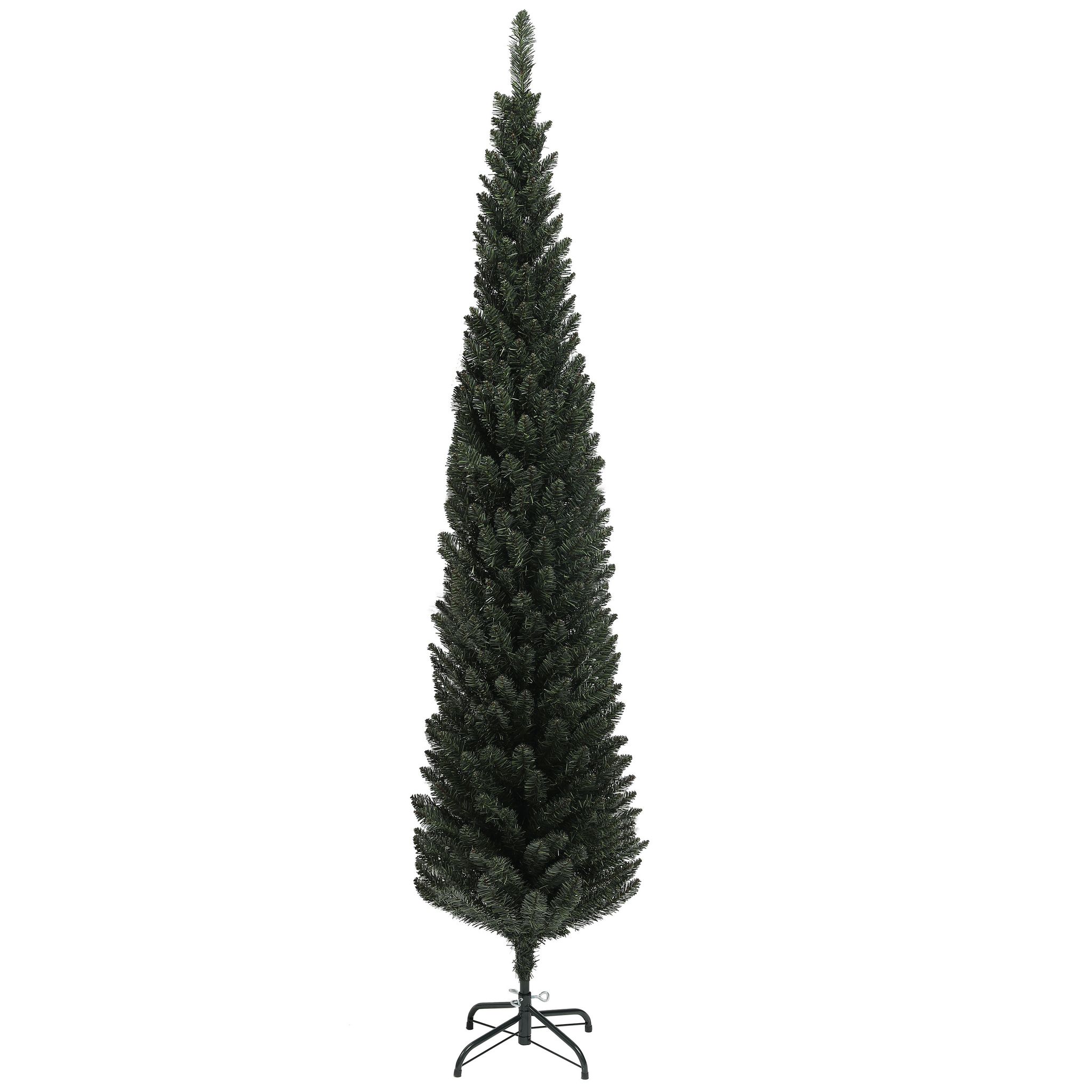 Künstlicher Weihnachtsbaum Mit 390 Zweigen Und Nadeln, Stahlfuß, Grüner Baumschmuck, 55 X 195 Cm
