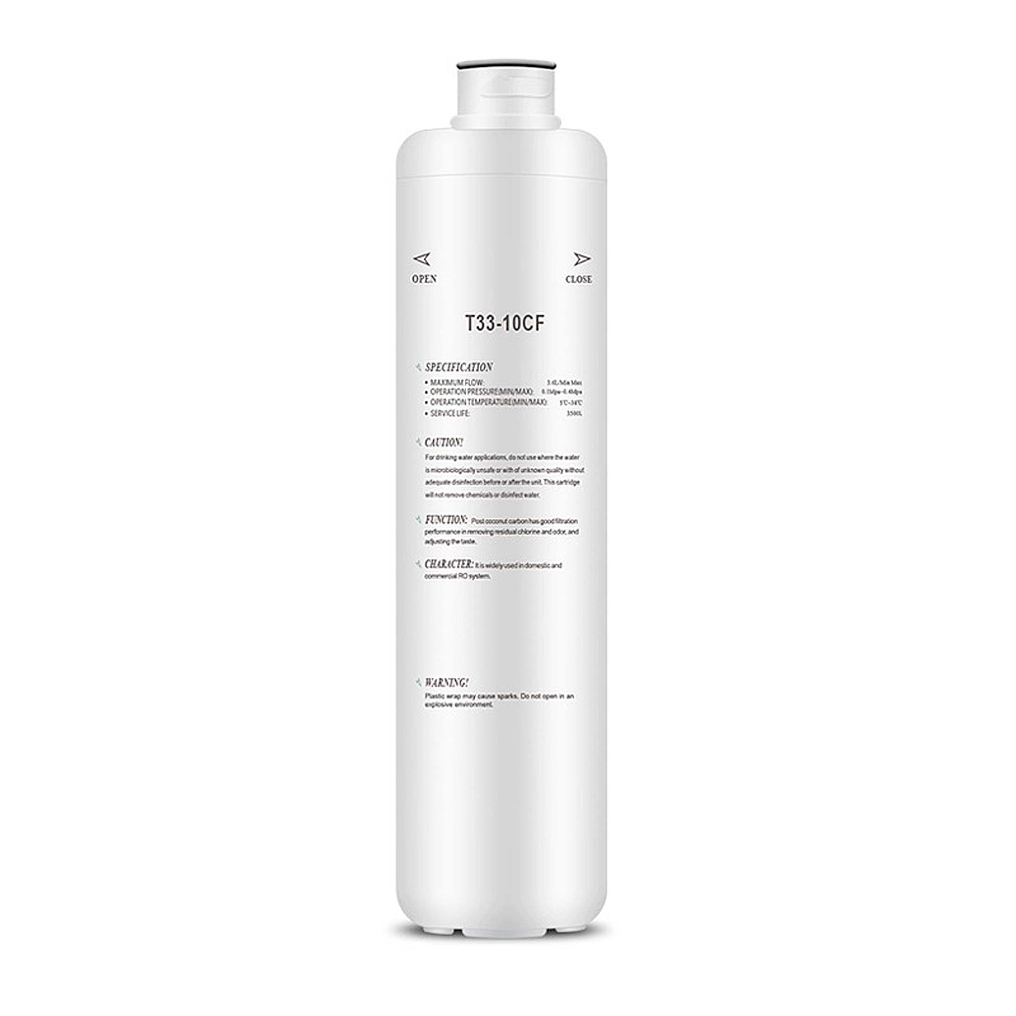 Naturewater T33-10cf Inline Aktivkohleblock Filter, Ersatz Wasserfilter, Inline Kartusche, Postfilter Nachfilter Hauswasserfilter Für Trinkwasser Umkehrosmoseanlage