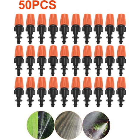 Packung Mit 50 Verstellbaren Bewässerungstropfern – Anpassbare Durchflussrate 8-10 L/h – Für 4/7-mm-schläuche – Wasserersparnis Von Bis Zu 70 %