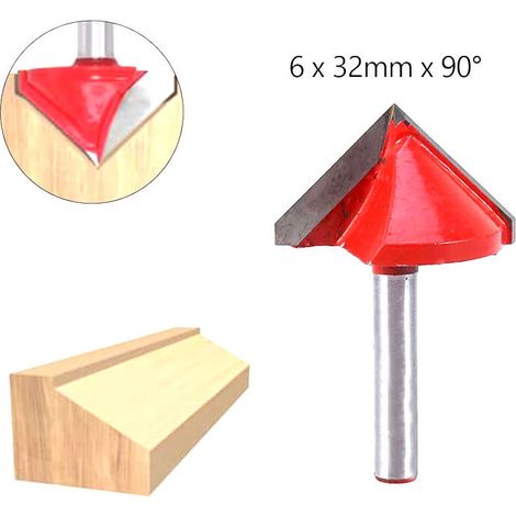 32-mm-v-nutfräser – Cnc-gefräster Wolframstahl, 90° – 6-mm-schaft – Für Acryl, Kunststoffe Und Harthölzer – Präziser Und Sauberer Schnitt