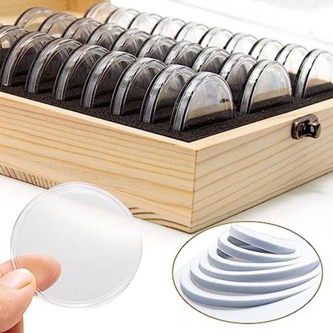 Münzsammelbox Aus Holz – 30-teiliges Set Mit Schloss