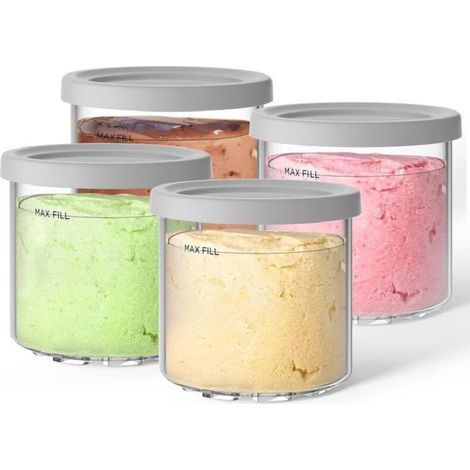 Set Mit 4 Sahnetöpfchen Und Deckeln Für Die Sahnespender Ninja Nc299, Nc300 Und Nc301, Bpa-frei, Spülmaschinenfest, Grau