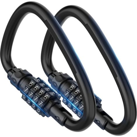 Zweiteiliges Zahlenschloss, Robuster 4-stelliger Karabiner, D-förmiges Zahlenschloss Für Fahrradsicherheitskabel, Helmschloss, Outdoor-schloss, Fahrradschloss, Diebstahlsicherung