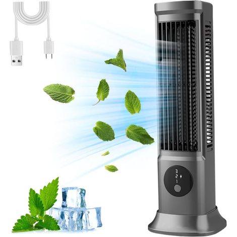 Leiser 29-cm-turmventilator – 3 Geschwindigkeitsstufen – 40 Db Geräuschreduzierung – Usb-stromversorgung – 90° Horizontale/vertikale Oszillation