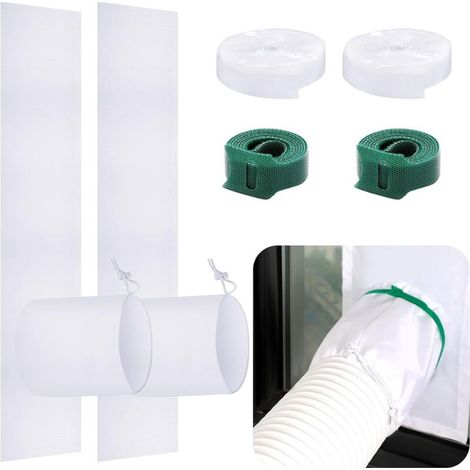 Dichtungsset Für Tragbare Klimaanlagen (2er-pack). Dichtungen Für Tragbare Klimaanlagen. Verstellbares Belüftungsset Mit Kordelzug Und Klebeklemmen Für Den Trocknerschlauch.