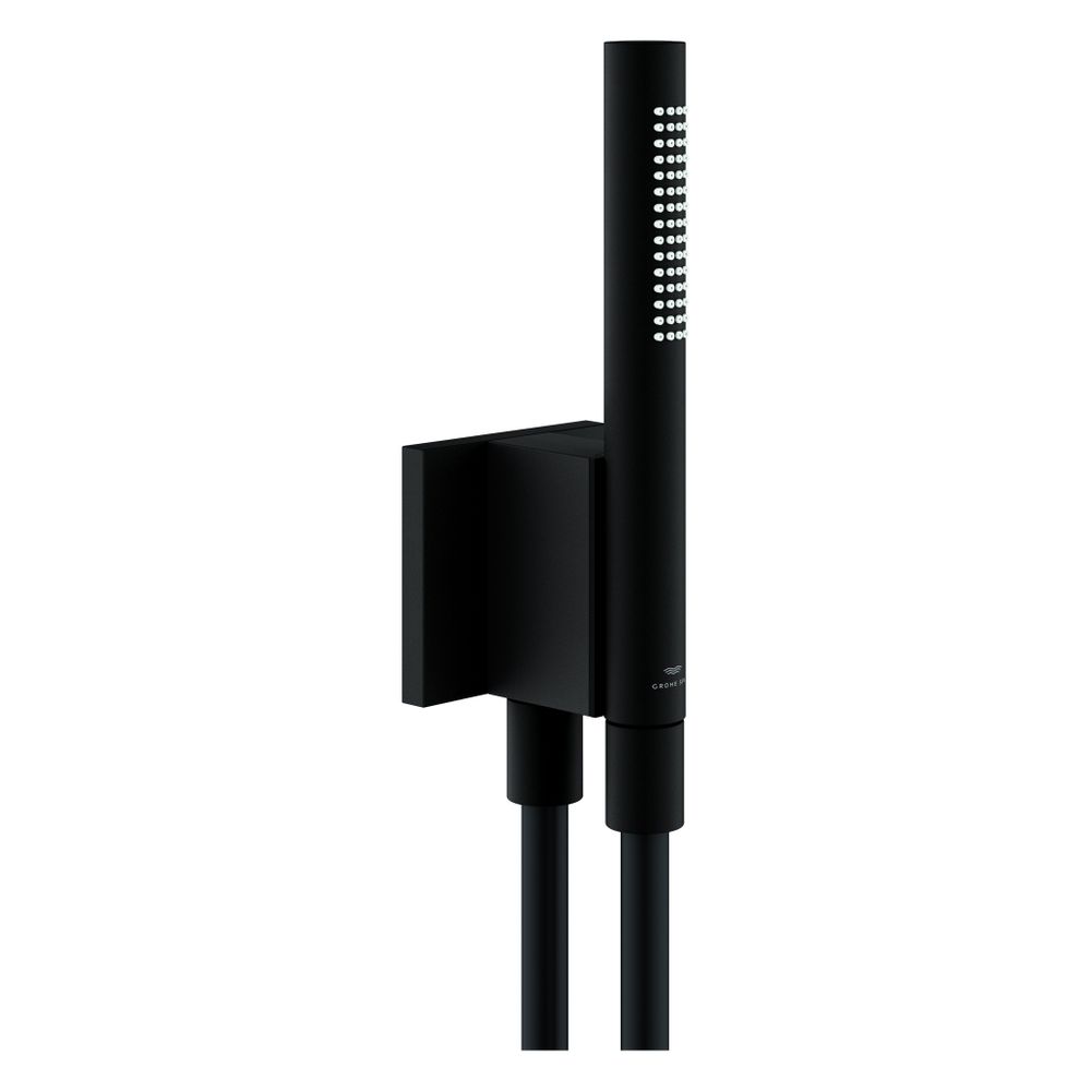 Grohe Rainshower Aqua Stick Handbrauseset 2 Stahlarten, Brauseschlauch 150cm, Metall, Magnetisch, Max 9,5l/min, Phantom Black