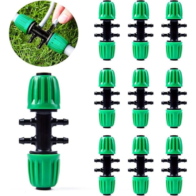 Gartenbewässerungsschlauchanschluss, T-stück Mit Widerhaken, Tropfbewässerung Für 1/2 Zoll Bis 1/4 Zoll Bewässerungsschläuche, 6-wege-bewässerungszubehör, Grün-inhhub