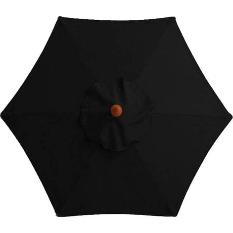 Ersatzbezug Für Sonnenschirm - 6 Streben - Durchmesser 2m - Wasserdicht - Uv-schutz - Ersatzstoff - Schwarz