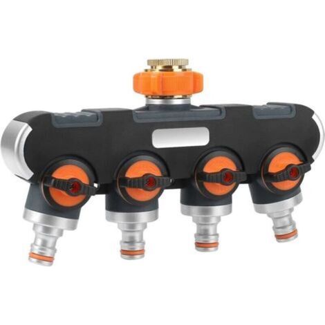 4-wege-verteiler: 3/4"- Und 1/2"-wasserverteiler Mit Wasserhahnadapter Für Die Gartenbewässerung (clock & Garden)