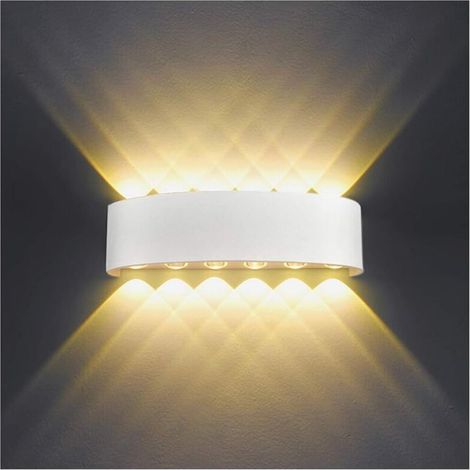 12-w-led-wandleuchte Für Den Innenbereich, Weiß, Moderne Wandleuchte, Ip65 Wasserdichte Aluminium-außenwandleuchte, Strahler Für Wohnzimmer, Schlafzimmer, Flur, Treppenhaus (warmweiß)