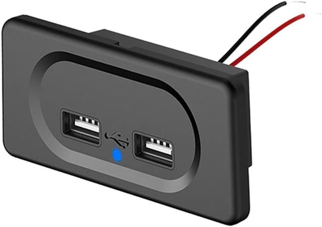 Dual-usb-ladebuchse, 12 V-24 V, 3,1 A, Autoladegerät, Bedienfeld, Wasserdichte Ladebuchse Für Auto, Lkw, Motorrad, Marine, Wohnmobil, Suv