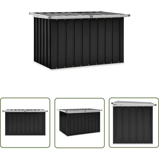 The Living Store Gartenbox Anthrazit 109x67x65 cm - Gartentresore - Gartenaufbewahrung - Gartenkiste - Außenlagerung - Werkzeugschrank