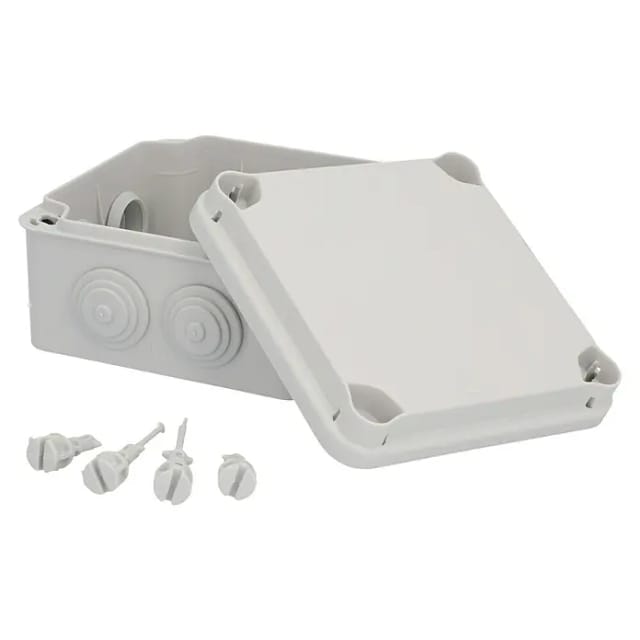 Sonstige - Aufputz- Abzweigdose IP65, mit Schraubdeckel, 108 x 108 x 64 mm, grau Schalterdosen & Abzweigdosen