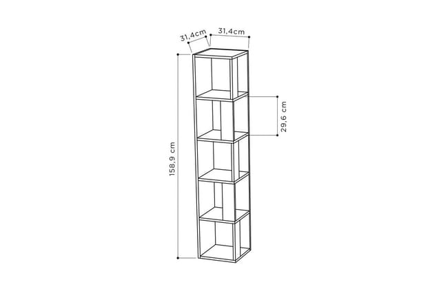 Piano Modernes Eck-Bücherregal Vitrine Anthrazit Grau Hoch 158.9cm - Anthracite Grey - Decortie