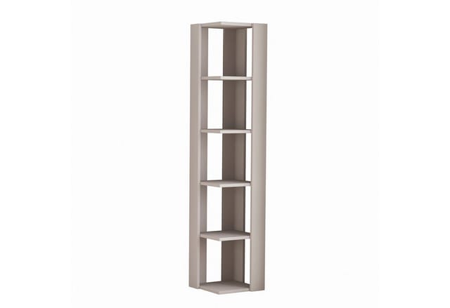 Decortie - Nati Modernes Eck-Bücherregal Vitrine Mokka Grau Hoch 161cm - Mocha Grey
