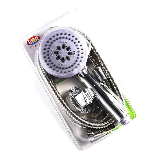 Trade Shop - dusche brausekopf 3 düsen anti-kalk flexibler schlauch 1,5MT wandhalterung -