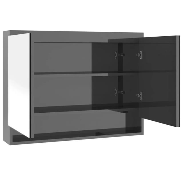 Spiegelschrank fürs Bad 80x15x60 cm mdf Glänzend Grau Vidaxl