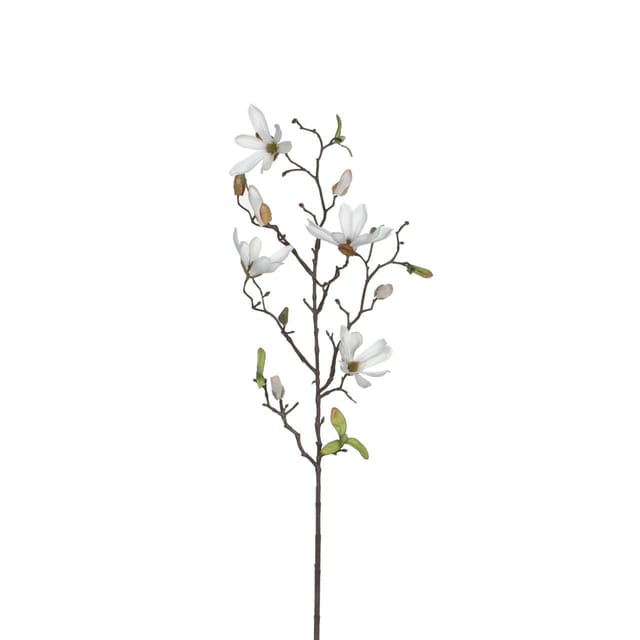 Mica Decorations - Mica künstliche Magnolia weiß 75 cm Magnolienzweig Kunstblume Einzelblumen