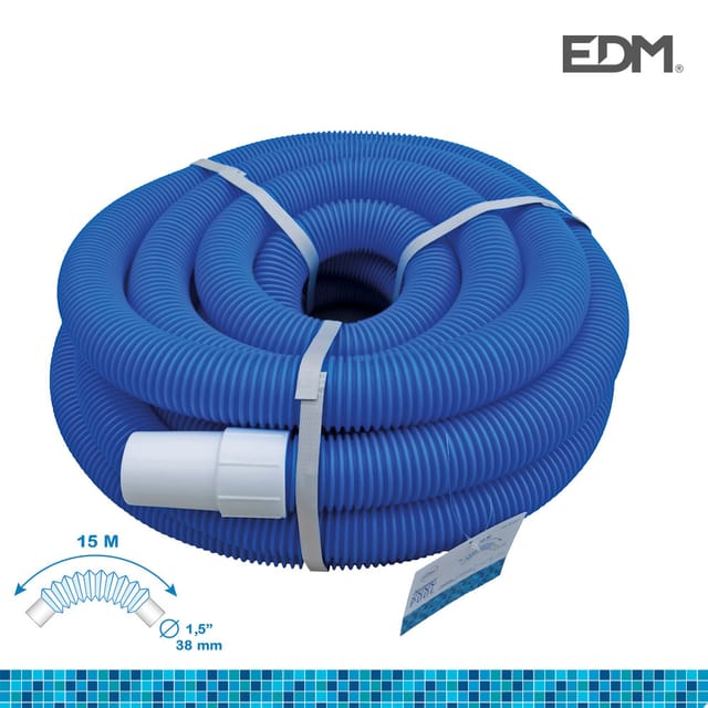 EDM - Selbstschwimmender Schlauch ø3,8cm 15m blau pe