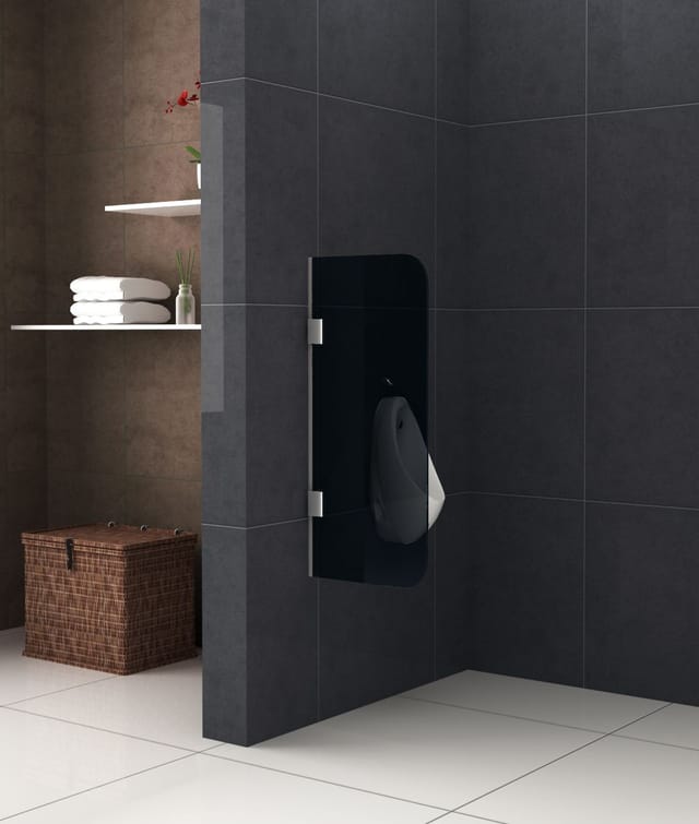 Glasdeals - Glas Urinaltrennwand grado-smoke - Rauchglas