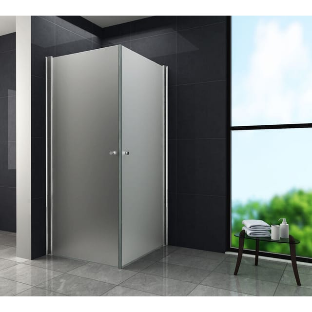 Glasdeals - Duschkabine spa-frost 80 x 80 x 190 cm ohne Duschtasse - Milchgl