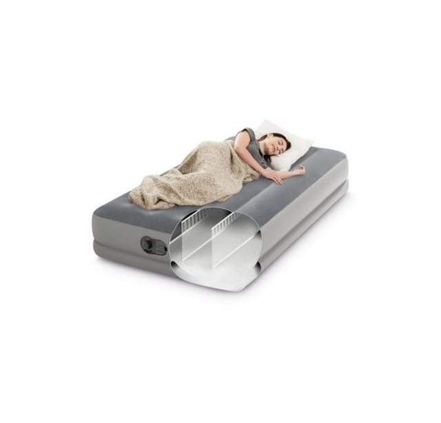 64112 Twin Dura-Beam Prestige Mid-Rise Luftbett mit USB-Pumpe 99x191x30cm - Intex