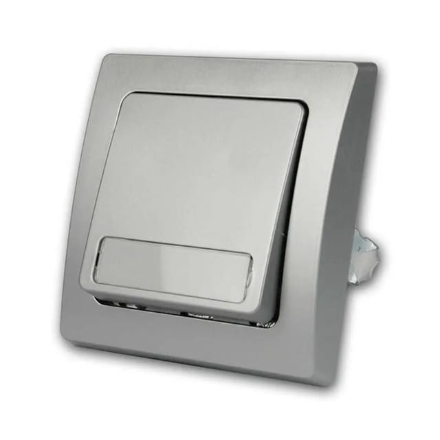 Delphi Taster Klingeltaster 0-250V max. 10A Silber - Chilitec
