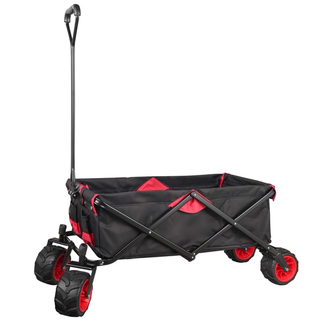 Toboli - Wiltec Faltbarer Bollerwagen mit Kunststoffrädern, Faltbollerwagen für 80 kg max. Ladegewicht, Klappbollerwagen für den Garten oder Ausflüge