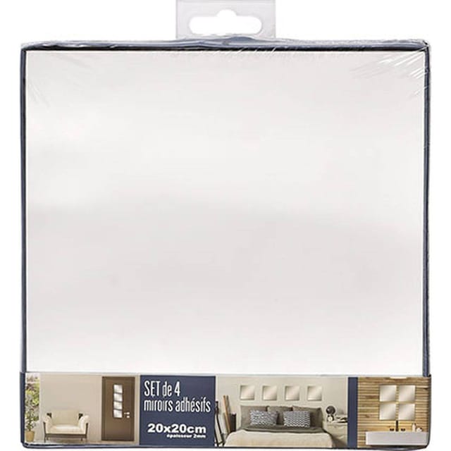 Tendance - Set aus 4 spiegeln, quadratisch 20x20cm 2mm - uni