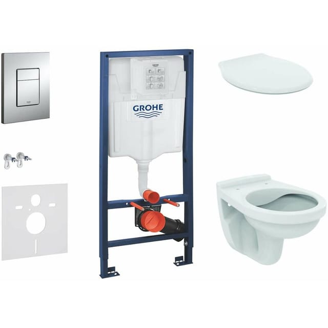 Rapid sl - Set Vorwandelement, wc Alpha mit Sitz, Betätigungsplatte Skate Cosmopolitan, Chrom 38528SET-KR - Grohe