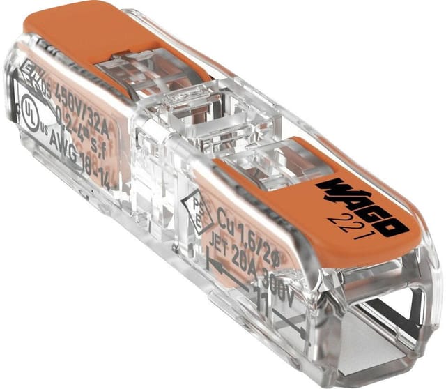 Wago - Compact Durchgangsverbinder mit Hebel Leiter 2, 0,4 - 4 mm², 10 Stück Verbindungsklemmen